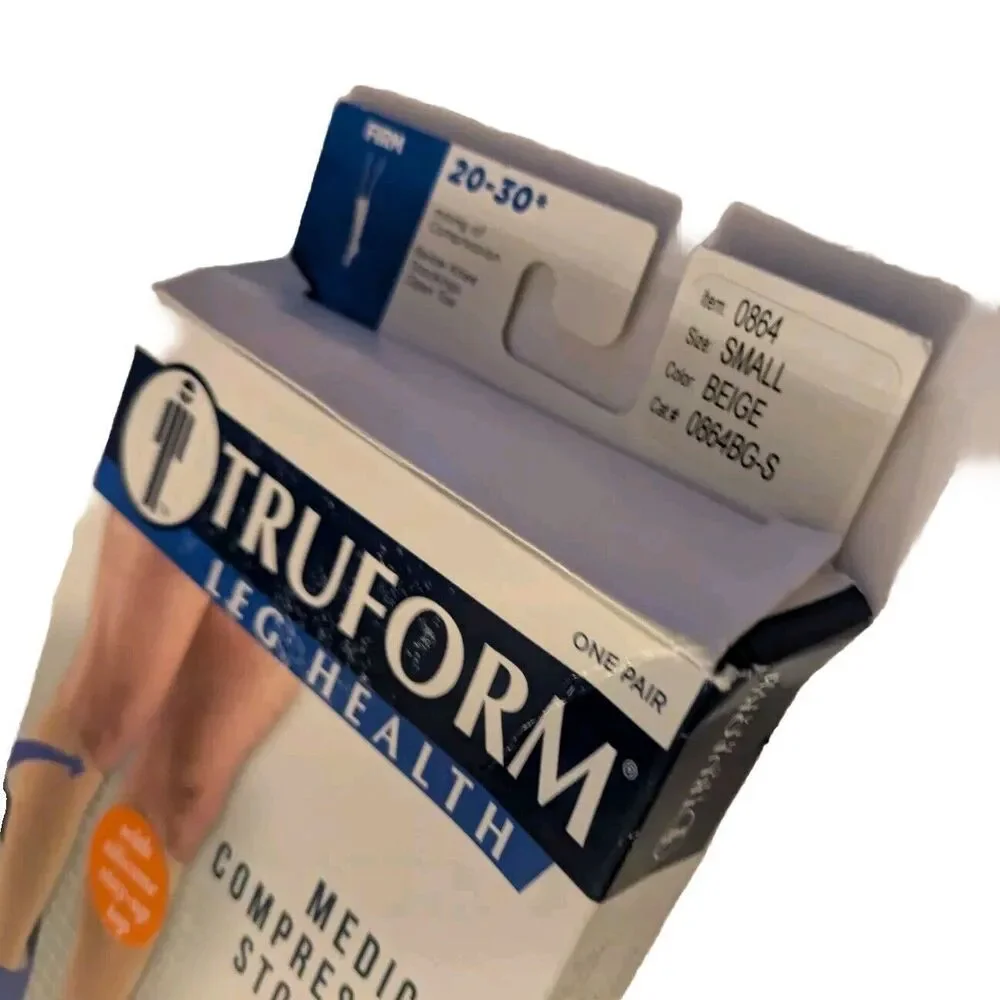 NIP Medical Compression Stockings Below Knee Beige Truform 0864BG-S  Small New